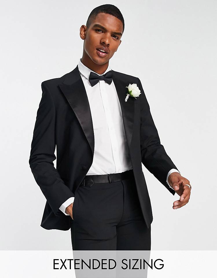 Noak skinny tuxedo suit in black